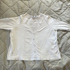 Like new white half-sleeve cardigan from Isaac Mizrahi